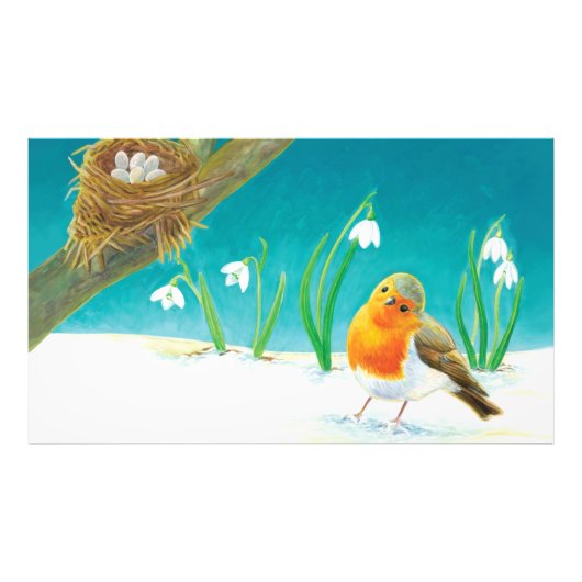 Red Robin Illustration Foto Afdruk (Voorkant)