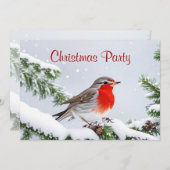 Red Robin Kerstfeest Vakantie uitnodiging (Voorkant / Achterkant)