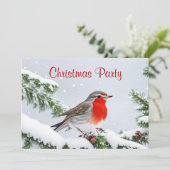 Red Robin Noël Fête Invitation (Debout devant)