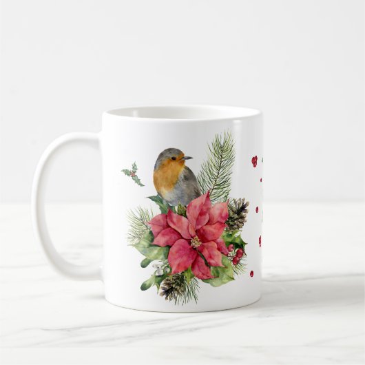 Red Robin Poinsettia Christmas Mok (Links)