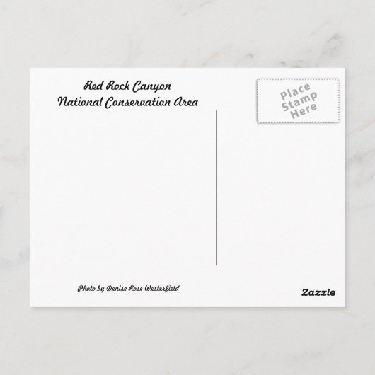 Red Rock Briefkaart (Achterkant)