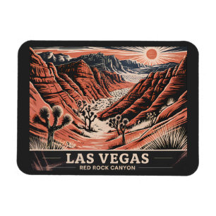 Red Rock Canyon Las Vegas Retro Vintage Travel WPA Magneet
