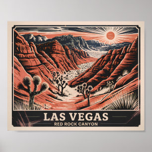 Red Rock Canyon Nevada Retro  Landschap WPA Poster