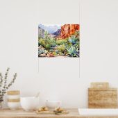 Red Rock Canyon Nevada Waterverf Landscape Poster (Keuken)