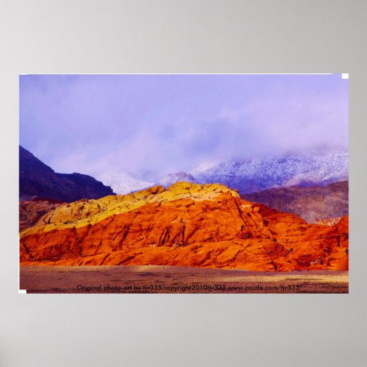 Red Rock en Clouds Print (Voorkant)