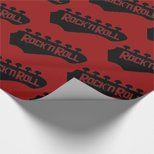 Red Rock en Roll Guitar Pattern Cadeaupapier (Hoek)