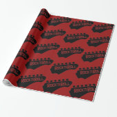 Red Rock en Roll Guitar Pattern Cadeaupapier (Uitgerold)