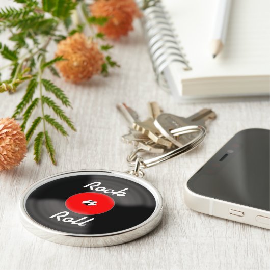 Red Rock N Roll Record Sleutelhanger (Zijkant)