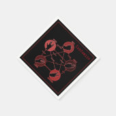 Red Rock Paper Scissors Lizard Spock Napkins Servetten (Hoek)
