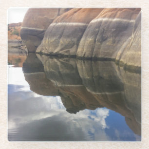 Red Rock Reflections Calm Lake Water Southwest Glazen Onderzetter