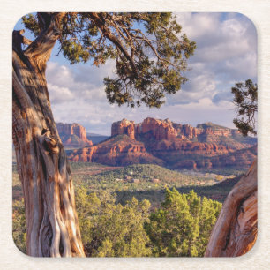 Red Rock   Sedona Arizona Vierkante Kartonnen Onderzetter
