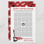 Red Rock Star is een Baby shower Bingo Game (Voorkant / Achterkant)