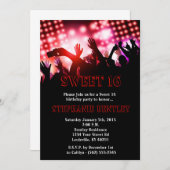 Red Rock Star Sweet 16 Anniversaire Invitation (Devant / Derrière)