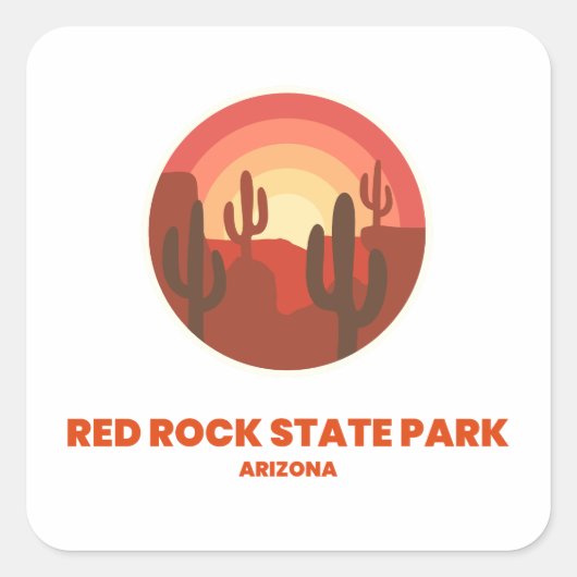 Red Rock State Park - Arizona Vierkante Sticker (Voorkant)