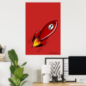 "Red Rocket 01" - Rood Poster uit de Rocket-reeks (Thuiskantoor)