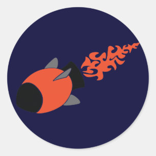 Red Rocket Ronde Sticker