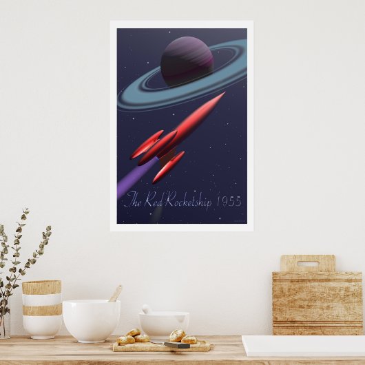 Red Rocketship Poster (Keuken)