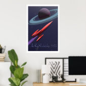 Red Rocketship Poster (Thuiskantoor)