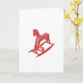 Red Rocking Horse Kaart (Gele Bloem)