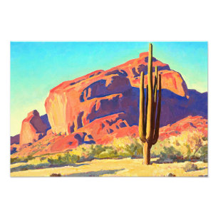Red Rocks and Cactus, 1945 by Maynard Dixon Foto Afdruk