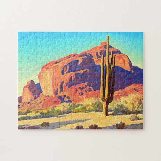Red Rocks and Cactus van Maynard Dixon Legpuzzel (Horizontaal)