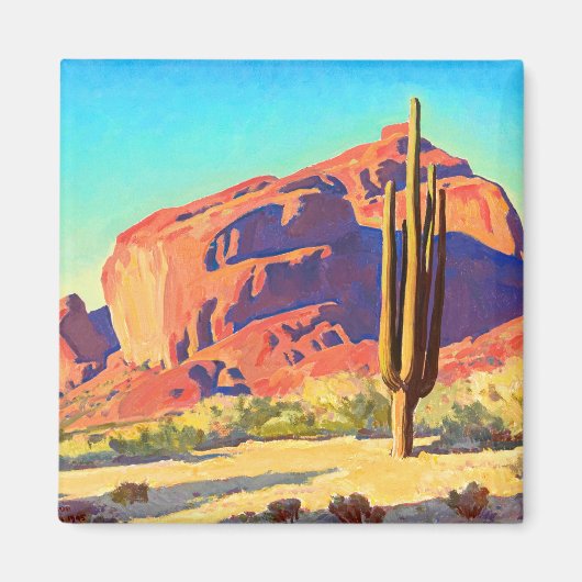 Red Rocks and Cactus van Maynard Dixon Magneet (Voorkant)