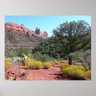 Red Rocks en Cacti II in Sedona Arizona Poster