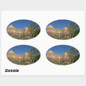 Red Rocks in Zion National Park Ovale Sticker (Vel)