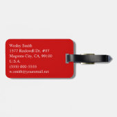 Red Roman Monogram Bagagelabel (Achterkant horizontaal)