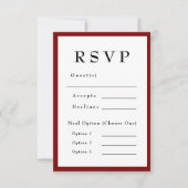 Red Romantic and Timeless Wedding RSVP (Devant)