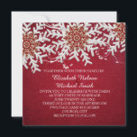 Red Romantic Christmas Snowflakes Wedding Invitati<br><div class="desc">Style luxueux. Invitation romantique et magique pour votre journée de mariage unique et spéciale. Des invitations romantiques mariages rendront votre journée de mariage plus spéciale et unique. Conception customisée, texte et photos imprimés sur papier de base. Vous pouvez choisir votre propre texte, polices et différents types de papiers. Parfait pour...</div>