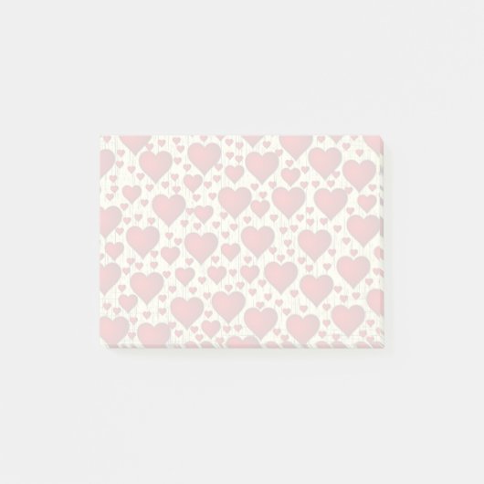 Red Romantic Hearts Patroon Post-it® Notes (Voorkant)