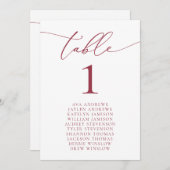 Red Romantic Holiday Siège Numéro de table (Devant / Derrière)