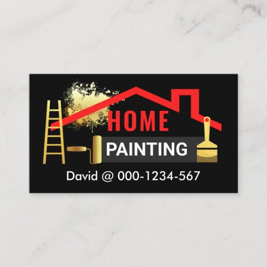 Red Roof Paint Splatter Painting Service Visitekaartje (Voorkant)