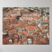 Red Roofs van Kotor (Montenegro) Poster (Voorkant)