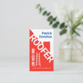 Red Rooftop Building Roofing Contractor Visitekaartje (Staand voorkant)