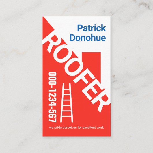 Red Rooftop Building Roofing Contractor Visitekaartje (Voorkant)