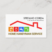 Red Rooftop Home Repairs Building Visitekaartje (Voorkant)