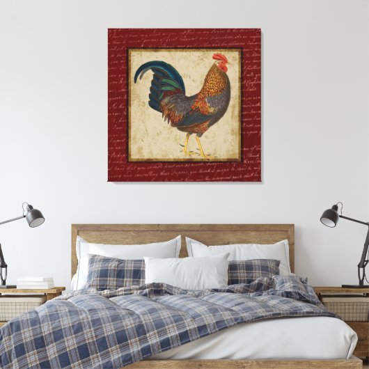 Red Rooster Canvas Afdruk (Insitu (Slaapkamer))