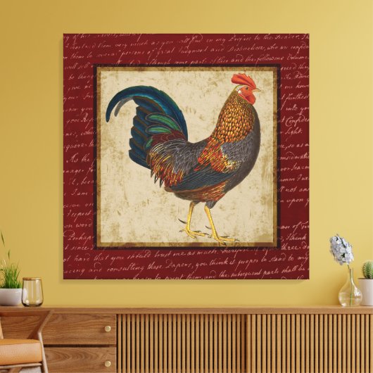 Red Rooster Canvas Afdruk (Insitu (Woonkamer))