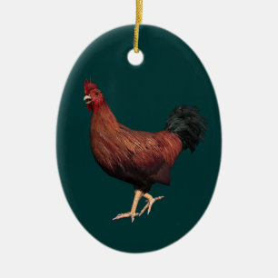 Red Rooster Keramisch Ornament