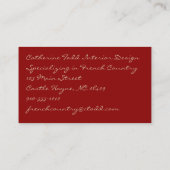 Red Rooster Shabby Chic Interior Design Visitekaartje (Achterkant)