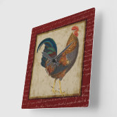 Red Rooster Vierkante Klok (Hoek)
