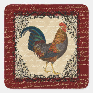 Red Rooster  Vierkante Sticker