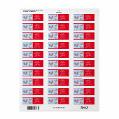 Red Rooster Waterverf Return Address Labels (Full Sheet)