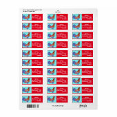 Red Rooster Waterverf Return Address Labels (Full Sheet)