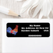 Red Rooster Waterverf Return Address Labels (Insitu)