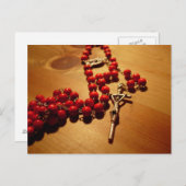 Red Rosary Briefkaart (Voorkant / Achterkant)