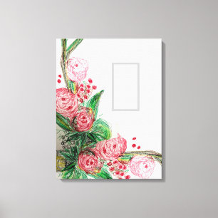 Red Rosas Asymmetrisch Canvas Afdruk