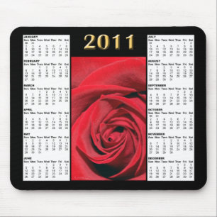 Red Rose 2011 Calendar Mousepad Muismat